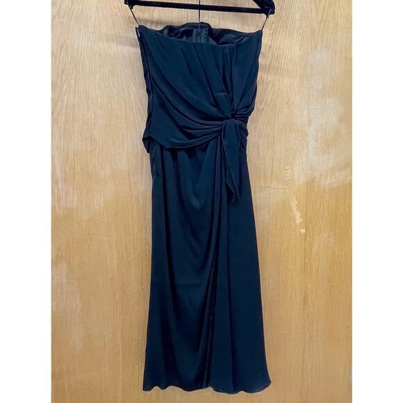 DOLCE & GABBANA Strapless Ruched Midi Dress Black 42 M - Picture 8 of 9